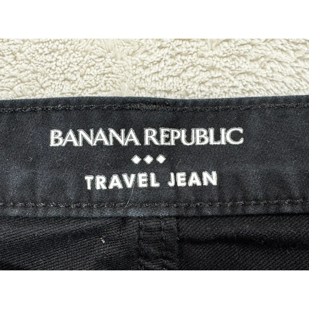 Banana Republic Mens Travel Jean Slim Fit Black Denim Jeans 31x32 Meas: 31x30